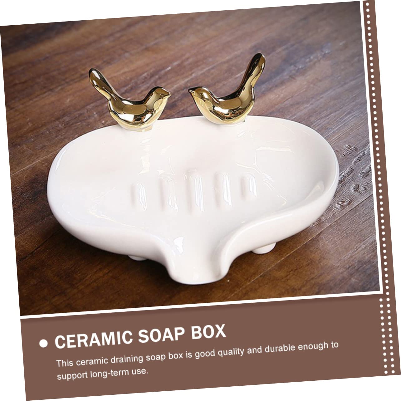 WOONEKY 1pieza Jabonera De Cerámica Elegante para Baño Soporte De Jabón Drenaje Natural Diseño Moderno Necesidad De Taladro