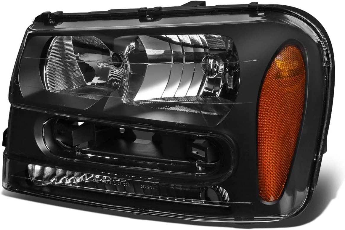 Auto Dynasty Headlight Assembly Compatible with 2002-2009 Chevy Traiblazer EXT, Factory Style Headlamp Replacement, Driver Left Side, Black Housing Amber Corner, GM2502213