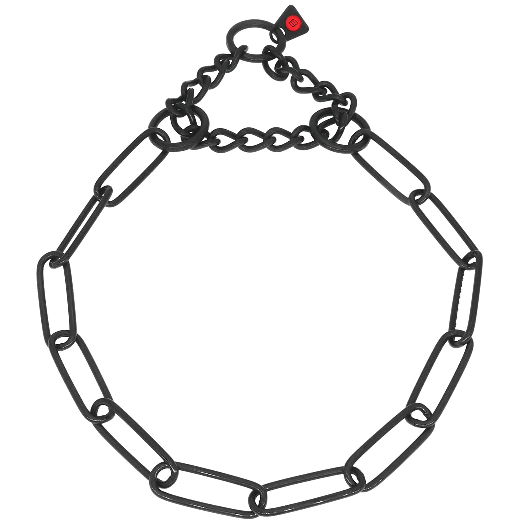 Sprenger, collana per cani con catena da 3 mm, in acciaio inox, per cani a pelo lungo, fino a 55 kg, colore nero (61 cm)
