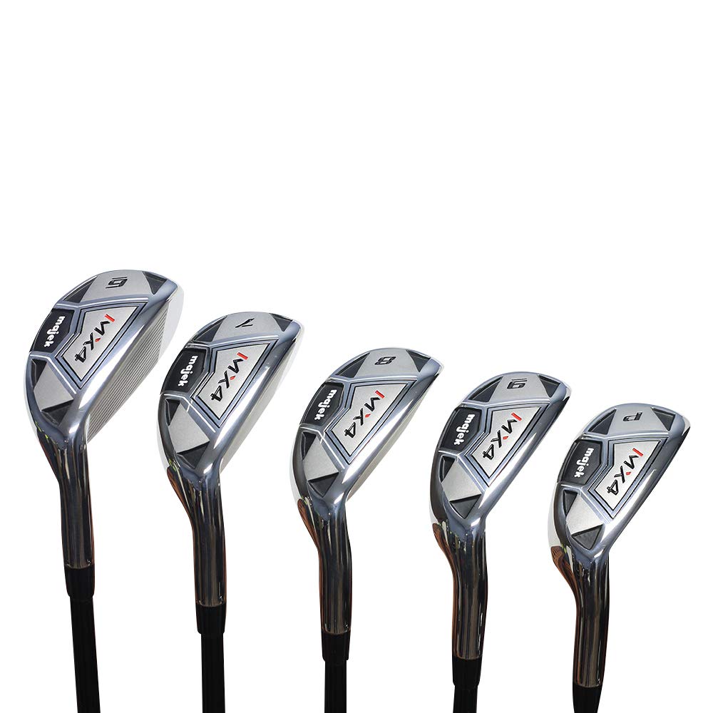 Men’s Majek MX4 Hybrid Iron Set, which Includes: #6, 7, 8, 9, +PW Senior Flex Right Handed Utility “A” Flex Clubs
