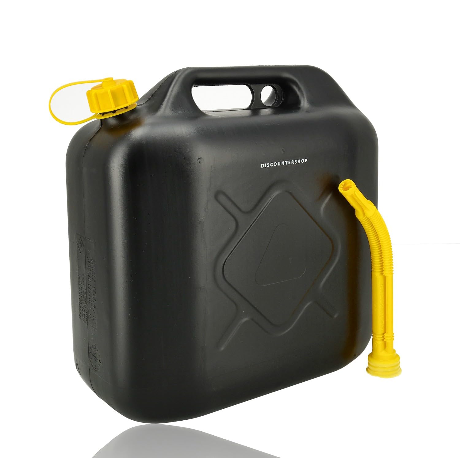 Tanica a benzina da 20l | Plastica (HDPE) e UN | Tanica per carburante con beccuccio - Ideale per campeggio e viaggi - Nero (2)