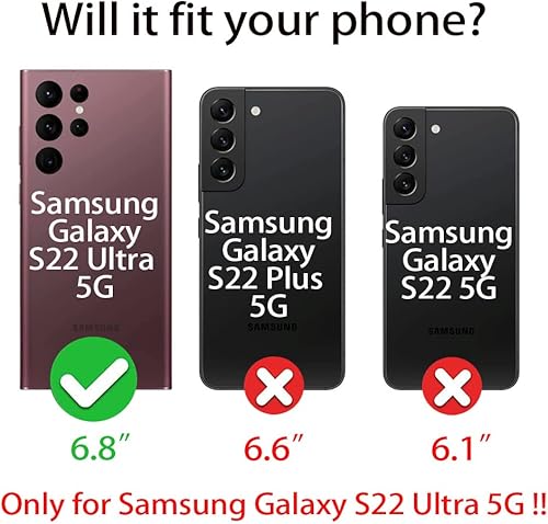 Miniatura 6 de FOQENCCI Funda ultra transparente para Samsung Galaxy S22 con correa ajustable para el cuello, funda de teléfono con cordón para Galaxy S22 Ultra,