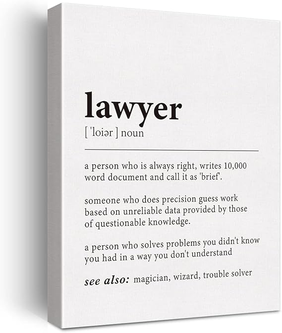 LEXSIVO Lawyer Definition Print Canvas Wall Art Law Office