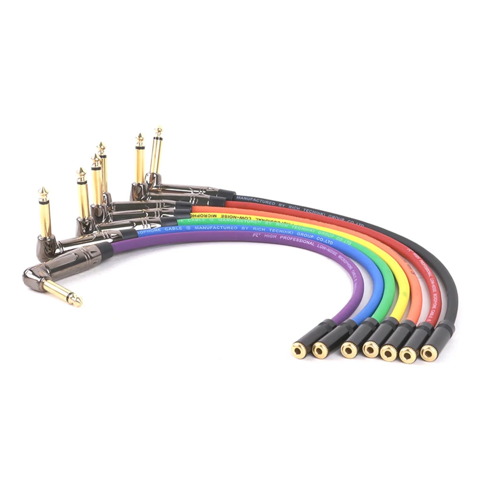 Adaptateur convertisseur jack mâle coudé 6,35 mm vers jack femelle stéréo 3,5 mm for microphones de guitare(Black-BK,2.9M)