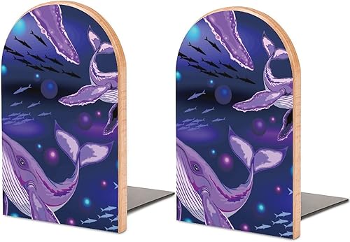 Jorobada ballena criaturas marinas decorativos extremos libros sujetalibros antideslizantes de madera soportes de escritorio