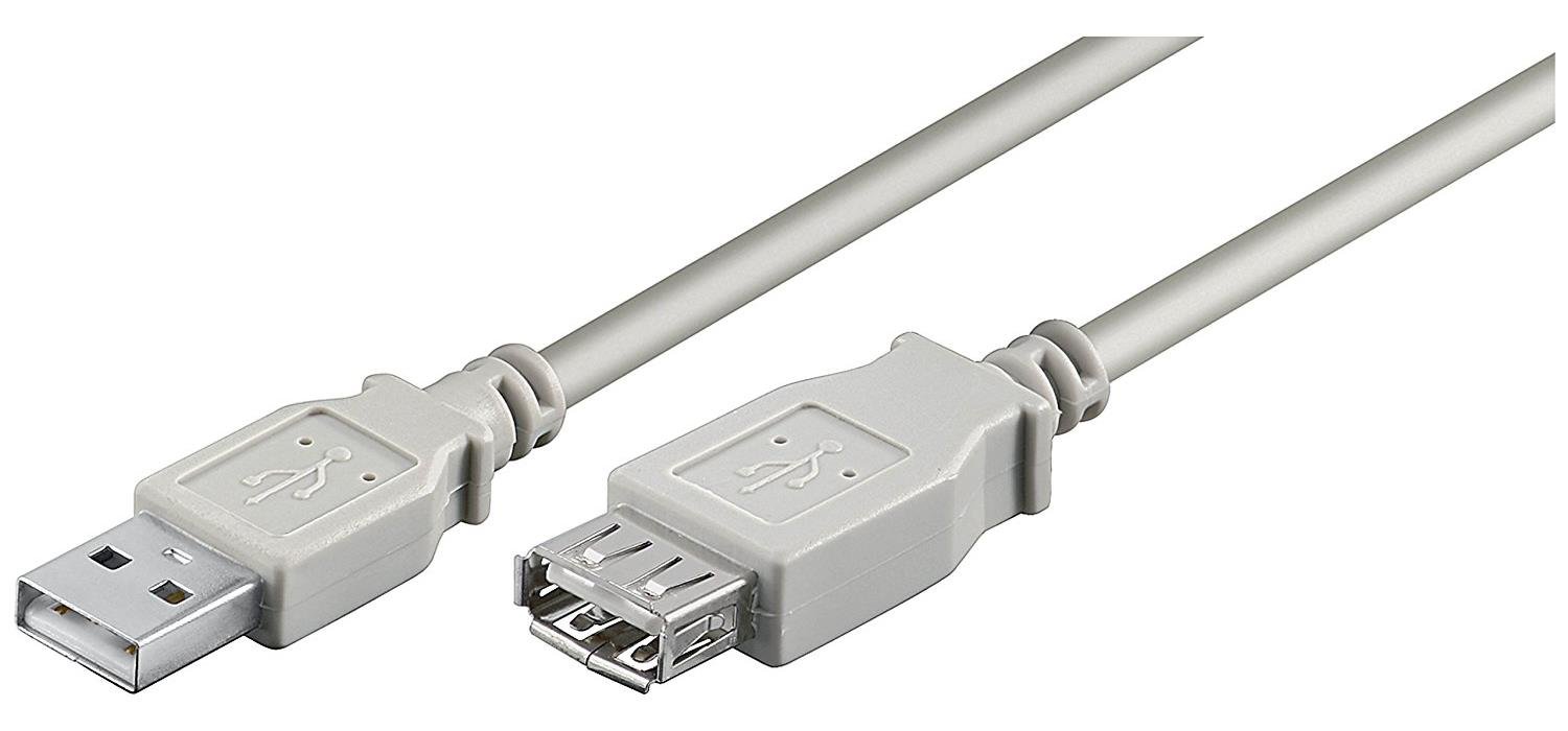 Goobay 68624 USB 2.0 Hi-Speed Extension Cable, Grey, 0.6m Length