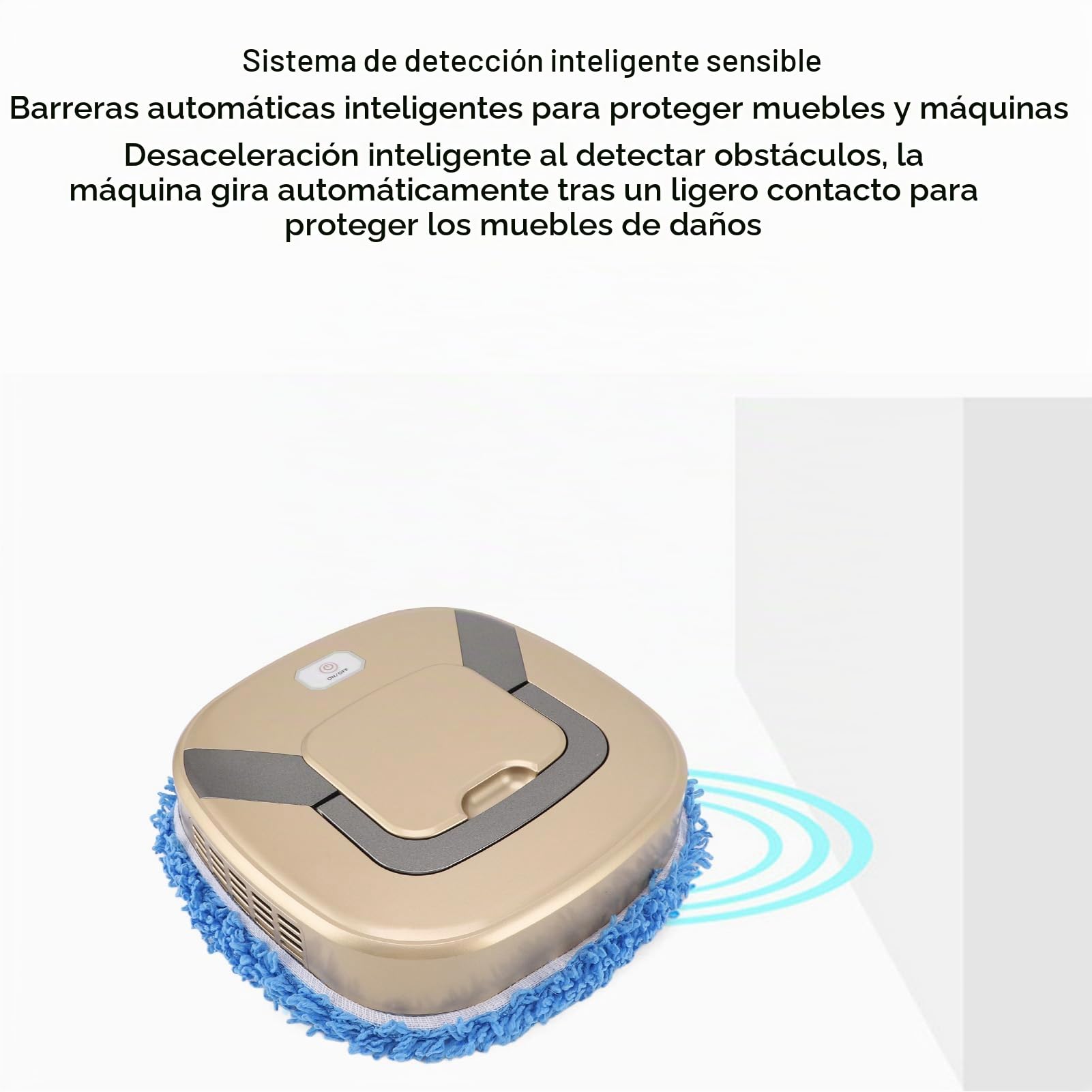 Combo de Robot Aspirador y Trapeador, Modo de Limpieza Manual de Imitación, Temporizador, Limpieza en Seco y Húmedo, Batería de 2400 MAh, Robot Aspirador para Pelo de Mascotas