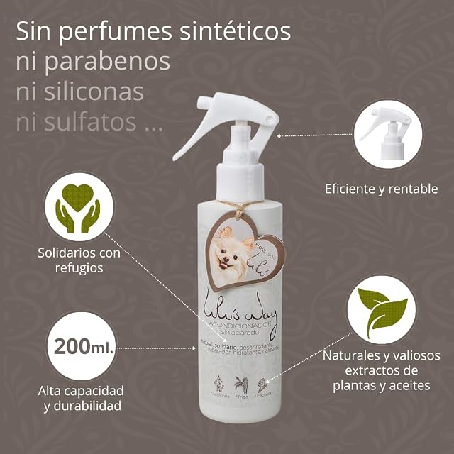 Foto 2 de 5 de Lulu’s Way Acondicionador para Perros - Sin Aclarado - Natural - Desenreda Pelo Largo, Corto y Rizado