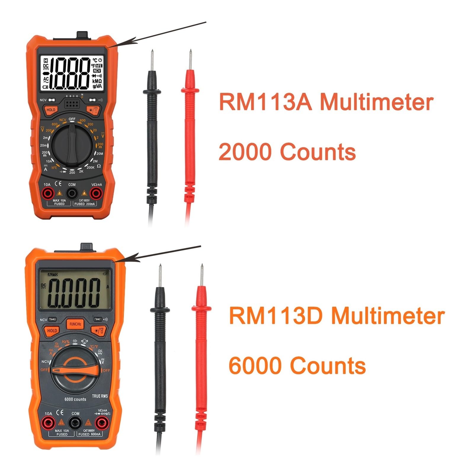 Tester Multimetru Multimetr Multimetro Tester Multimetr Cyfrowy 6000 Zlicza Automatyczny Zakres Pomiaru Temperatury Napięcia AC/DC Precyzja Bezpieczny(404B)