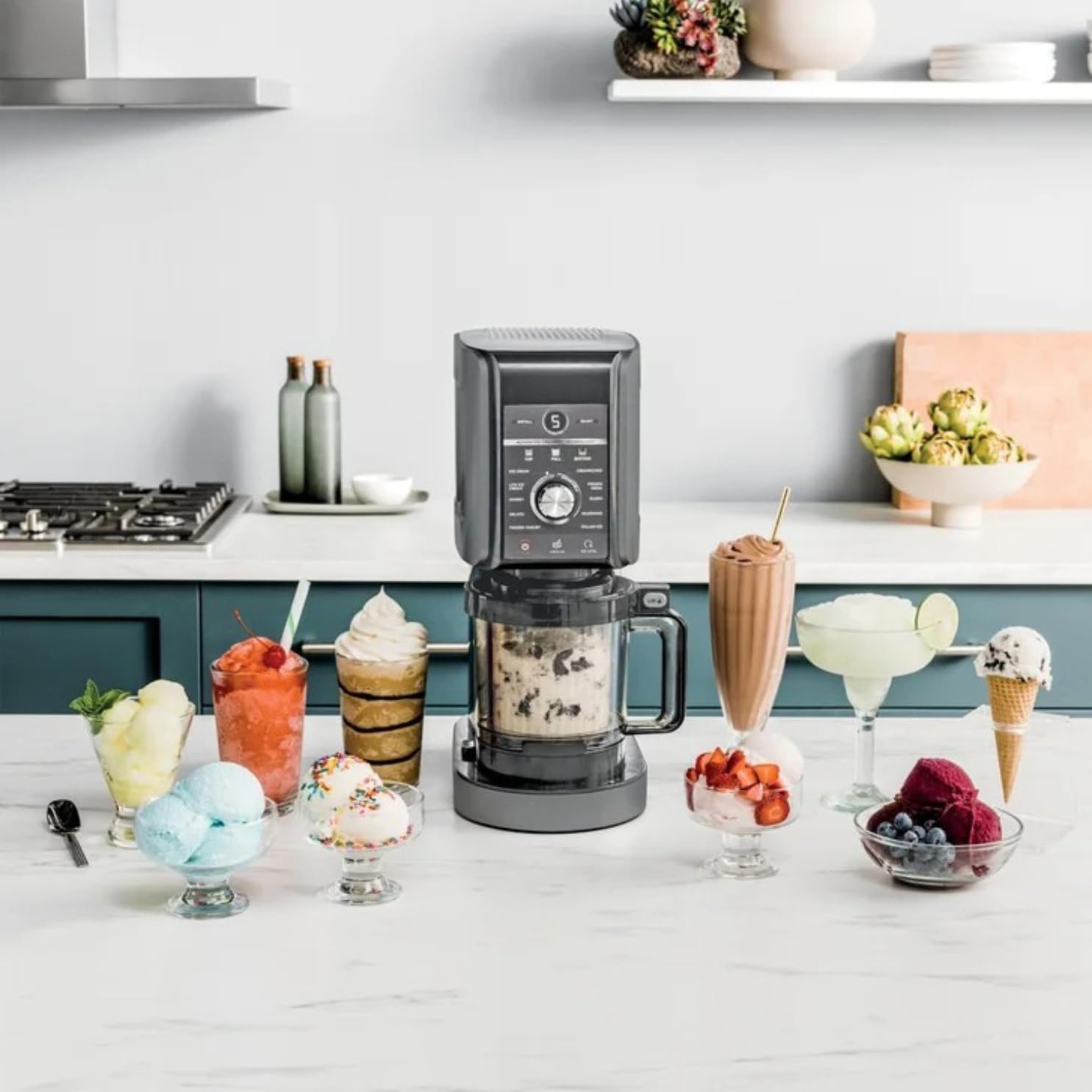 11-in-1 Deluxe Ice Cream Maker XL 24oz Capacity with 3 Pints Gelato Sorbet Frozen Yogurt Machine 800W