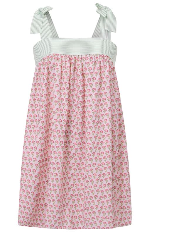 Image of Women Floral Tie Shoulder Mini Dress Cute Square Neck Loose Fit Beach Short Dress Backless Boho Vocation Sundress