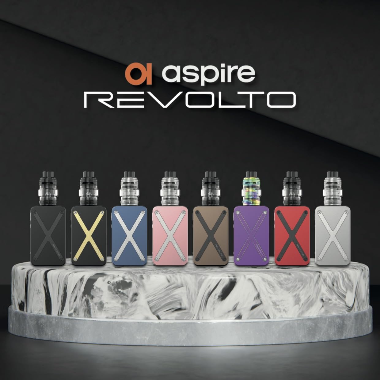 Aspire Revolto Sigaretta Elettronica 220W per Svapo Polmonare - Kit Dual Battery 18650, Display 0,96", Huracan Tank 6ml e BP Coil 0.17Ω - 0.3Ω - Senza Sticks, E-liquids, Ricariche (Purple Rainbow)