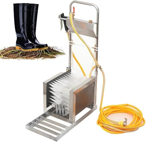Image of Rain Shoes Scrubbers,Automatic Shoe Cleaning Machine,3-Sided Hard Brushes,w/Water Spray Gun,Remove Dust Snow Mud,for Farms,Ranches