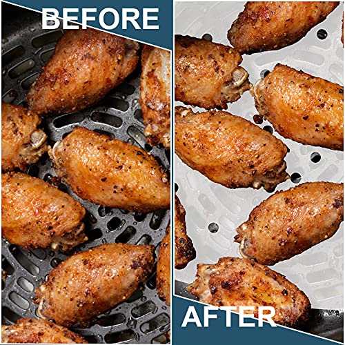 200Pcs Paper For Air Fryer 8.5Inch, Bamboo Steamer Paper, Premium Perforated Parchment Papers For Streamer, Pans, No Burn, Easy Cleanup (White) #TOP5