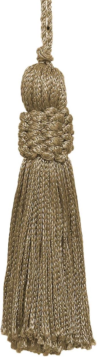 Set of 10 Sandstone Light Beige Crown Head Chainette Tassel, 3 Inch Long with 1.5 Inch Loop, Basic Trim Collection Style# CT03 Color: A10