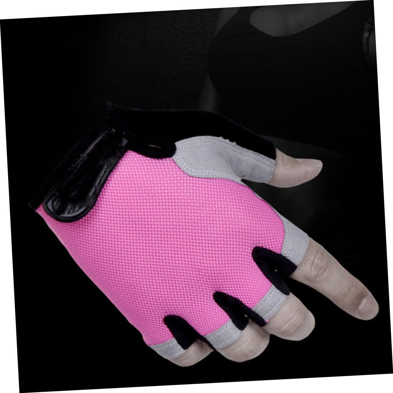 Hemobllo Half Finger Biking Gloves for Women Breathable Pink Outdoor Sports Gloves Non-Slip Grip Lightweight Protective Size M