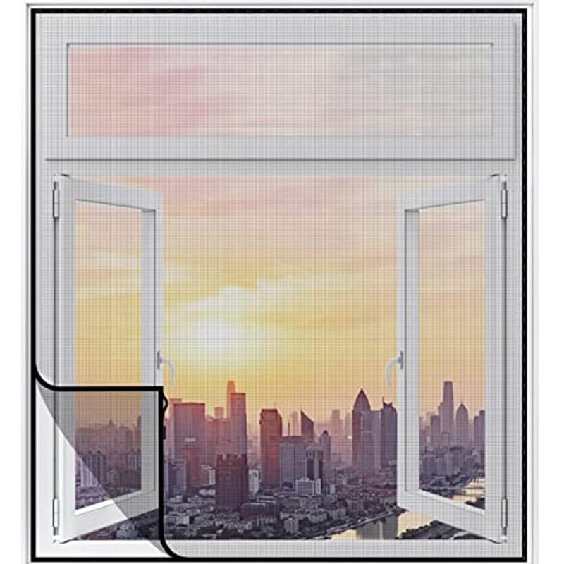 Image of Fiberglass 120 GSM Mosquito Net Pre Stitched with Fastener Loop Tape on All Four Borders, Window /Door DIY Bug Insect Mesh -Grey (Size- 2x2.5 ft / 24x30 in / 60x75 cm)