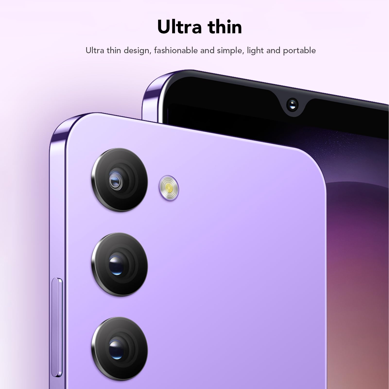Odblokuj Smartfon, 2 GB RAM 16 GB ROM, 5,0-calowy Ekran HD, Rozpoznawanie Twarzy,6, Dual SIM Dual Standby, Aparat 2 MP + 5 MP, WIFI, BT 5.0, Telefon Komórkowy 3G (Fioletowy)