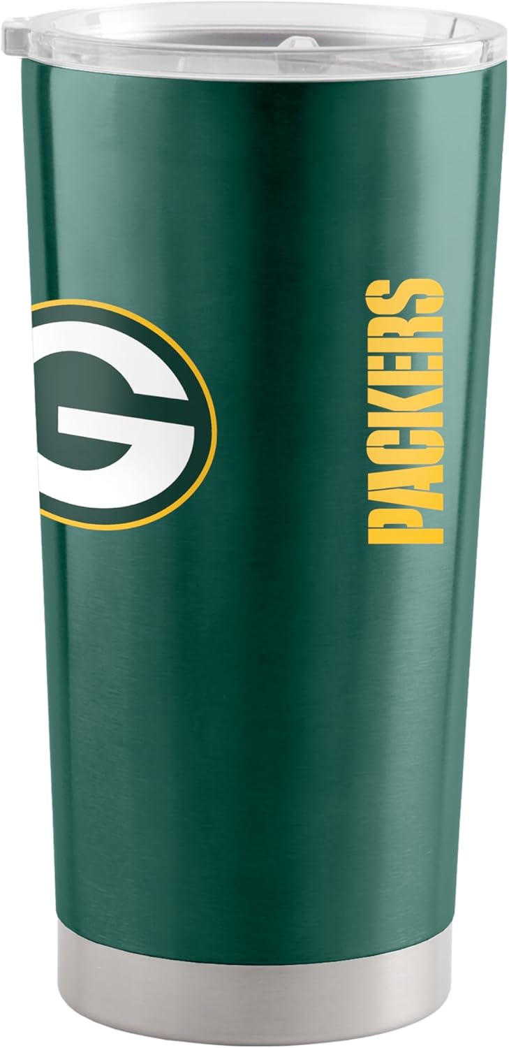 Team Fan Apparel NFL 20oz Gameday Stainless Steel Tumbler, Insulated For Hot & Cold, Slider Lid, On-The-Go Travel, Officially Licensed (Green Bay Packers - Hunter Green)