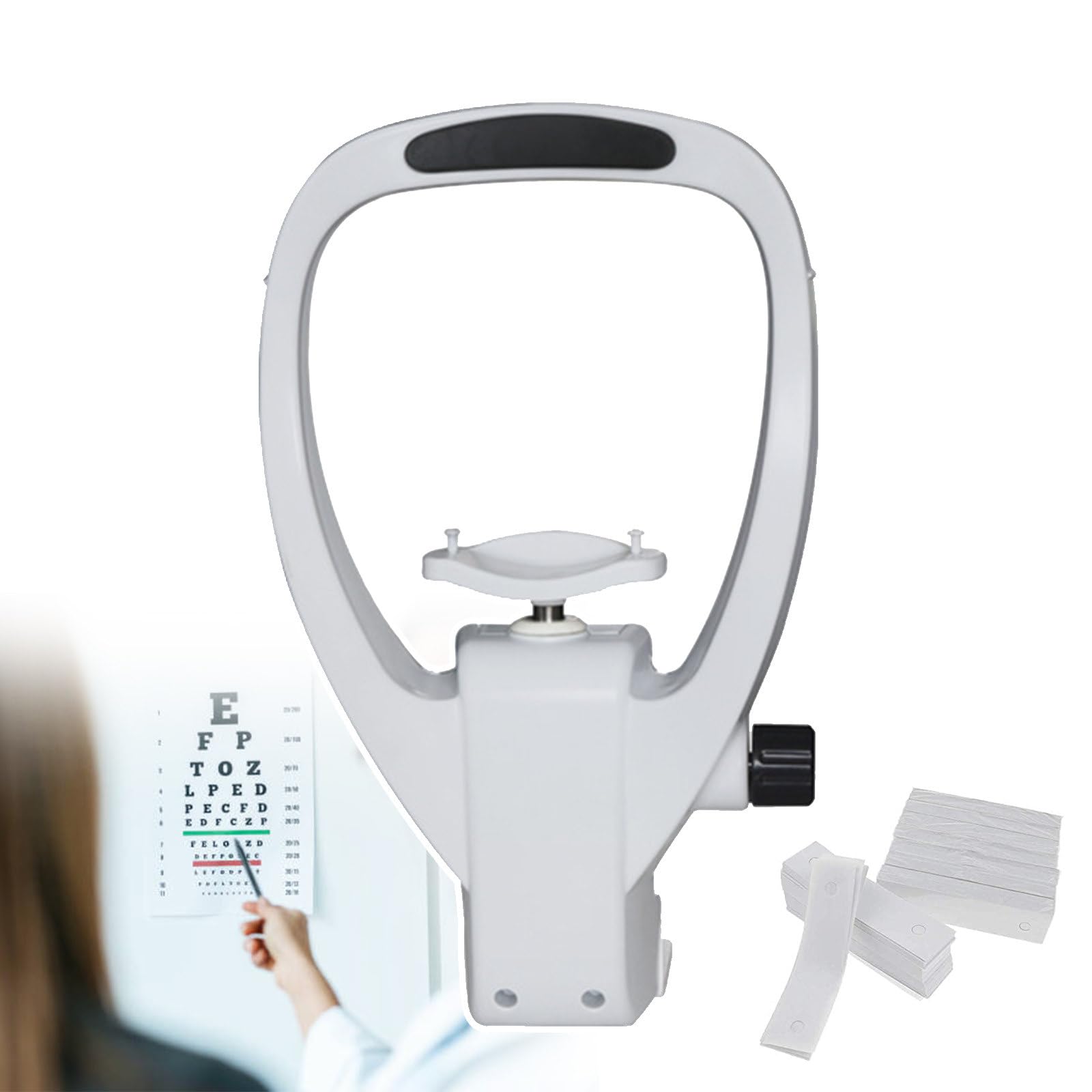 smafoseedding Chin Rest Forehead Support Optometry Accessories, Optometry Lifting Chin Bracket, Training Forehead Bracket, Eyeglasses Equipment Chin Bracket - With Chin Rest Papers* 800