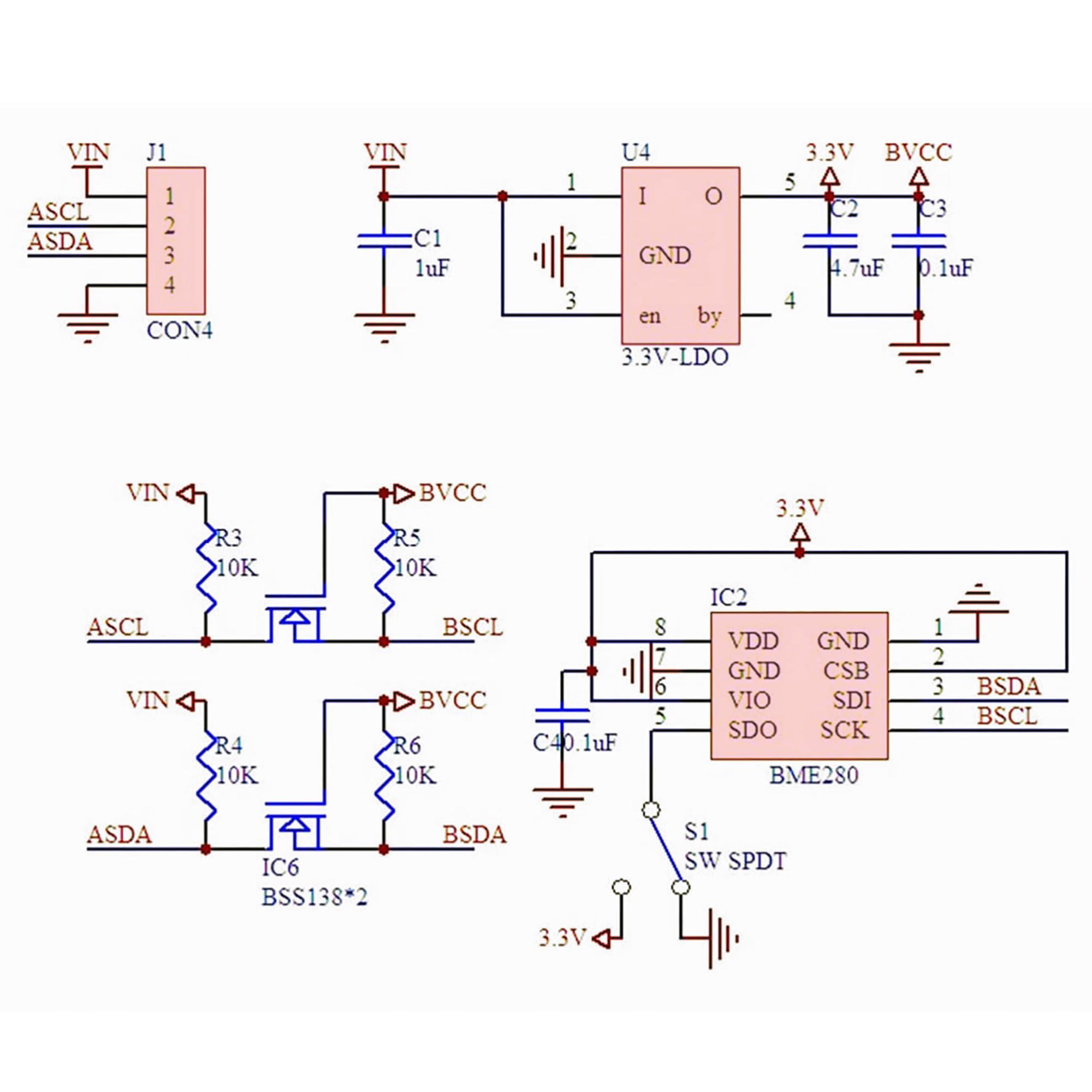 2PCS BME280 5V Sensor Module Atmospheric Pressure Temperature Humidity Sensors I2C SPI Breakout GY-BME280 — Amazon image 5