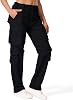Pantalones Cargo para Mujer con Cintura Elástica y Bolsillos, Pantalones de Trabajo Casuales Tácticos Militares para Senderismo 3