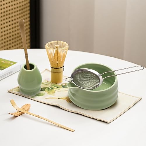Miniatura 6 de Juego de 5 batidores de té matcha, kits de matcha para agitar, batidor de matcha natural hecho a mano