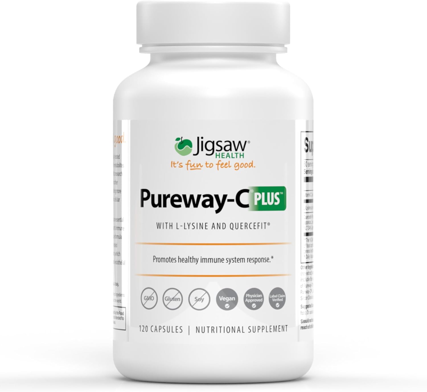 Jigsaw Health Pureway-C Plus | Vitamin C with L-Lysine and Quercetin | Promotes Healthy Immune System Response | 120 Capsules | 60 Servings Jigsaw Health Pureway-C Plus | Vitamin C with L-Lysine and Quercetin | Promotes Healthy Immune System Response | 120 Capsules | 60 Servings