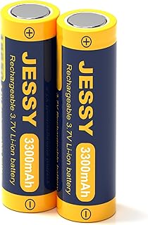 18650 Rechargeable Battery Flat Top, 3.7 Volt Rechargeable Battery 3300mAh High Capacity Lithium Batteries for LED Flashlight, Headlamp, Small Fan, Electronic Devices etc (2 Pack)