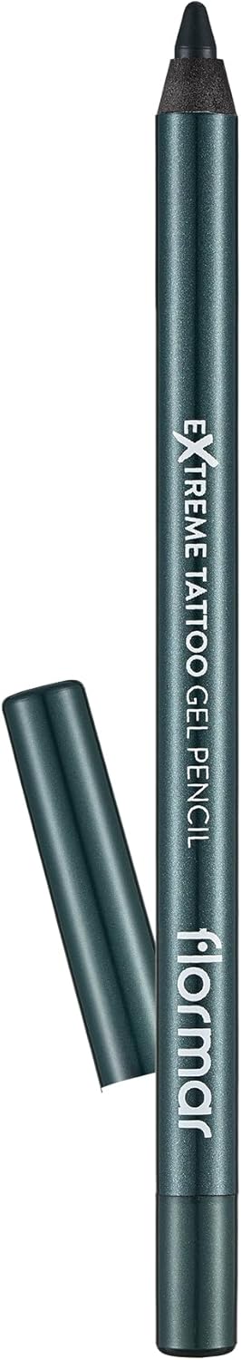 Flormar Extreme Tattoo Gel Pencil – Tattoo Effect Eyeliner – Intensively Pigmented Glitter Eyeliner Pen – Waterproof Gel Eyeliner for Eye Makeup – 003 Deep Green