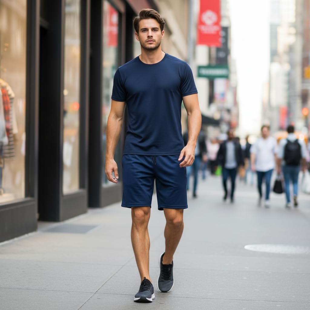 5 Pack Mens Basketball Shorts with Zipper Pockets, 9 Inch Mesh Athletic Gym Running Shorts Quick Dry - Image 3