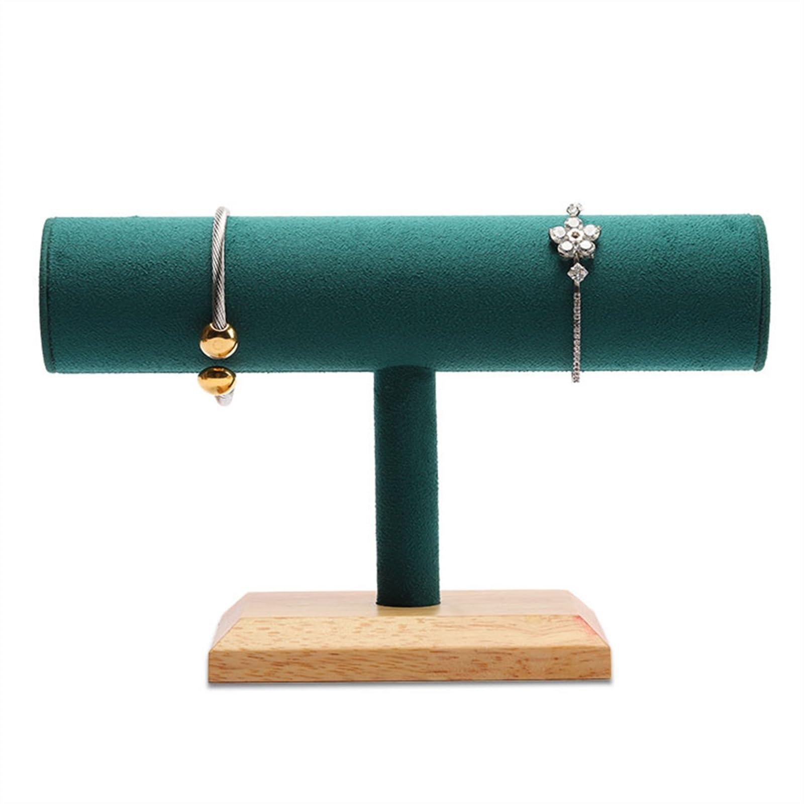 Schmuckständer Armband- und Uhrenhalter, Schmuckständer, 2-teiliges Schmuckständerset aus grünem Samt, T-Ständer for Ausstellungen/Messen/Einzelhandelsgeschäfte Halskettenständer