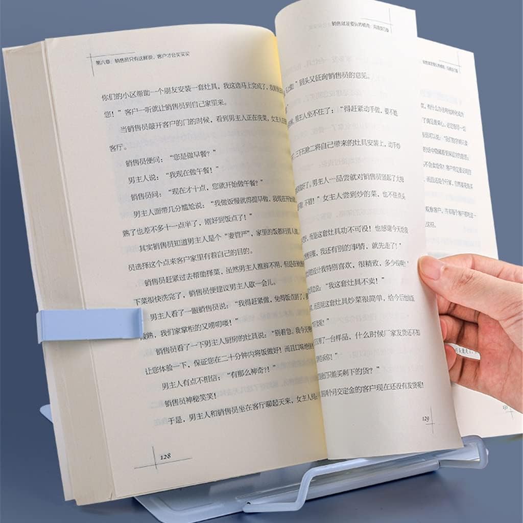 Desk Book Stand,Metal Reading Rest, Adjustable Cookbook Documents Holder Portable Bookstands for Books(OneColor)