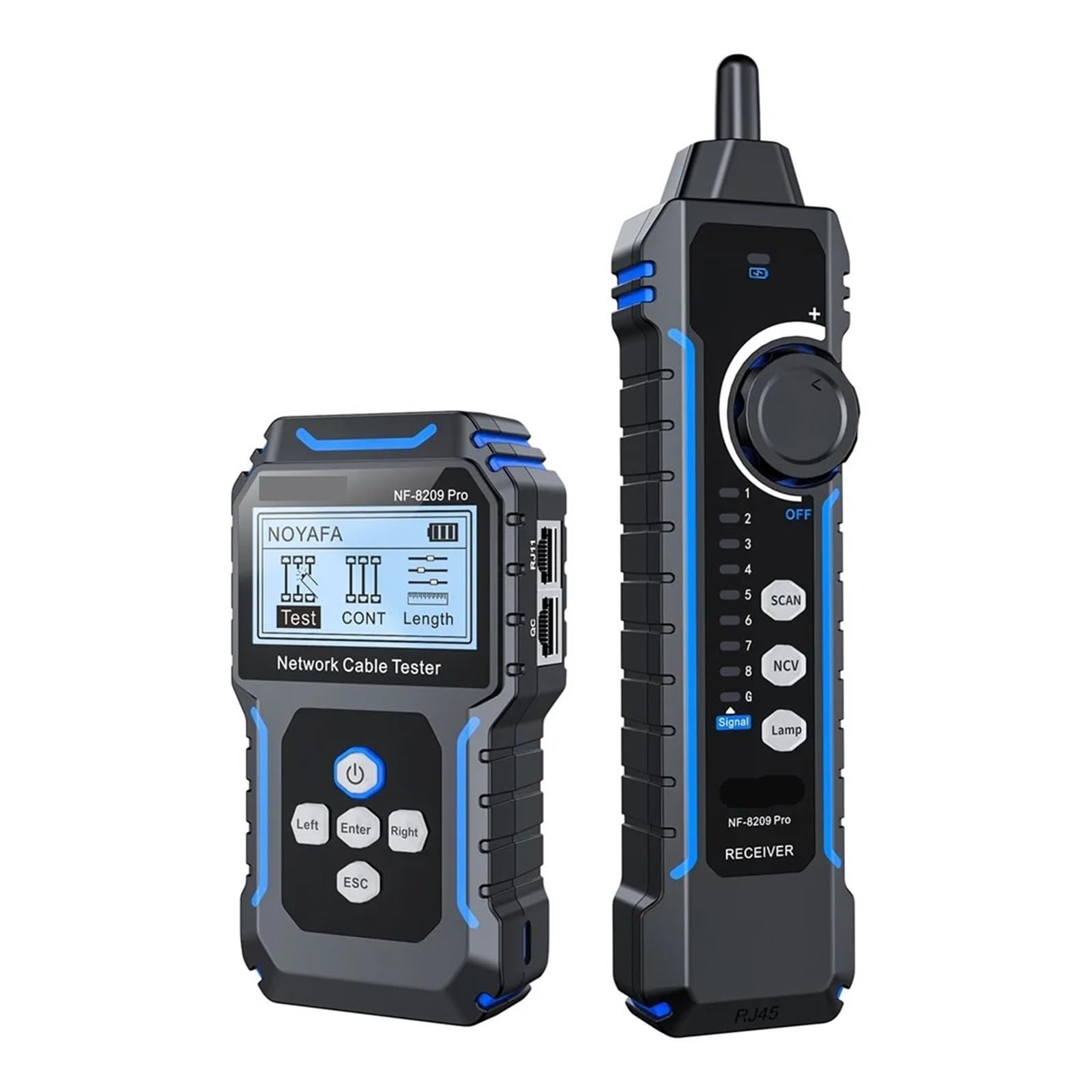 Cable Tracker, Network Cable Tester Tracker Cat5 Cat6 PoE Detect Length Continuity Test with NCV & Lamp