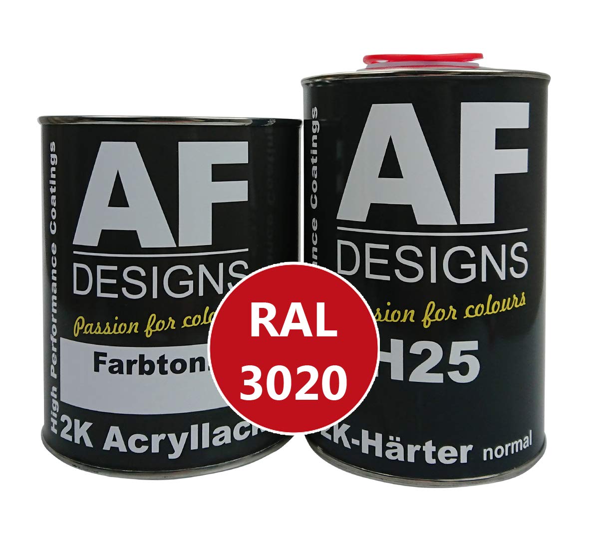 Alex Flittner Designs 2-składnikowy lakier 7,5 kg zestaw RAL 3020 czerwony handlowy błyszczący drewno maszyny lakier przemysłowy do samochodów ciężarowych NFZ