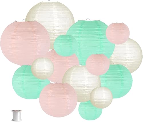 Faroles de papel decorativos, linternas de papel colgantes redondas, decoraciones para Pascua, despedida de soltera, boda, baby shower, suministros