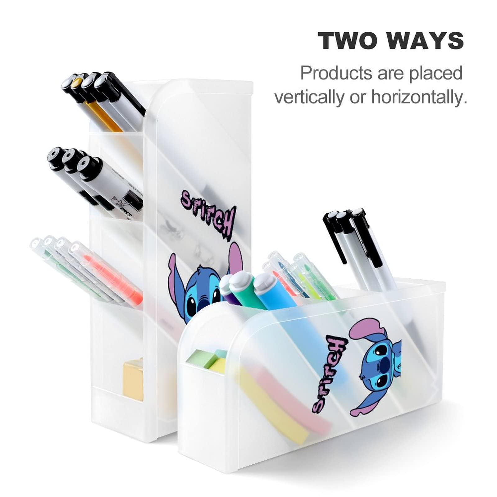 Amazon.co.jp: ペン立て スティッチ ペンホルダー 斜め 化粧ブラシ