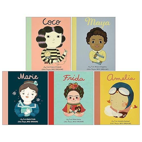 Little People, Big Dreams Series 1 : 5 Books Collection Bundle Set (Maya Angelou, Marie Curie, Frida Kahlo, Coco Chanel &amp; Amelia Earhart)