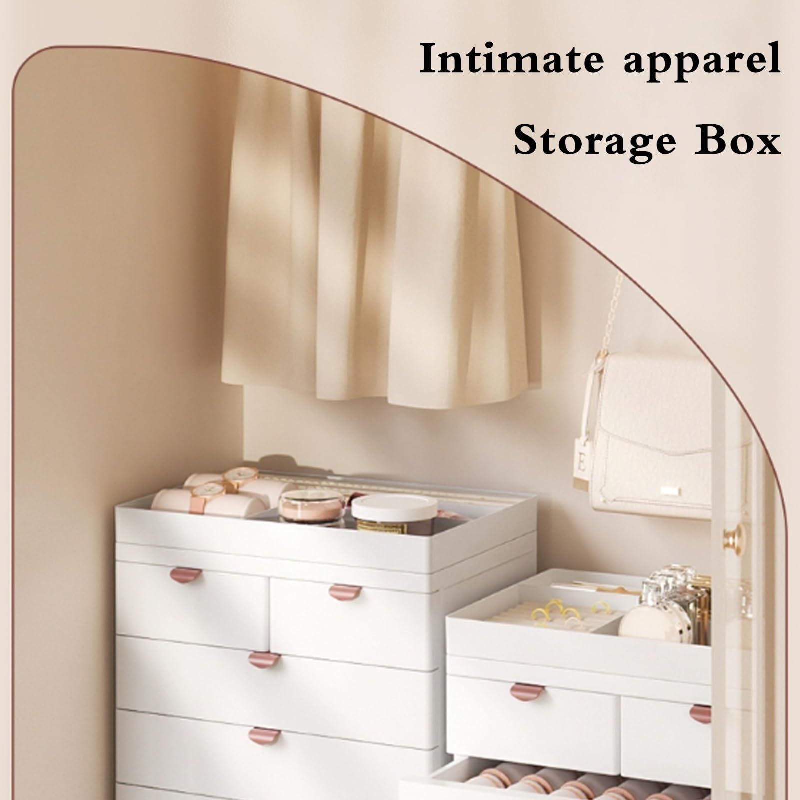 Organizer da scrivania, cassettiera da scrivania per dormitorio, comodino portatile con comoda maniglia, comodino in plastica multifunzionale con tappetino inferiore per dormitorio, camera da letto (