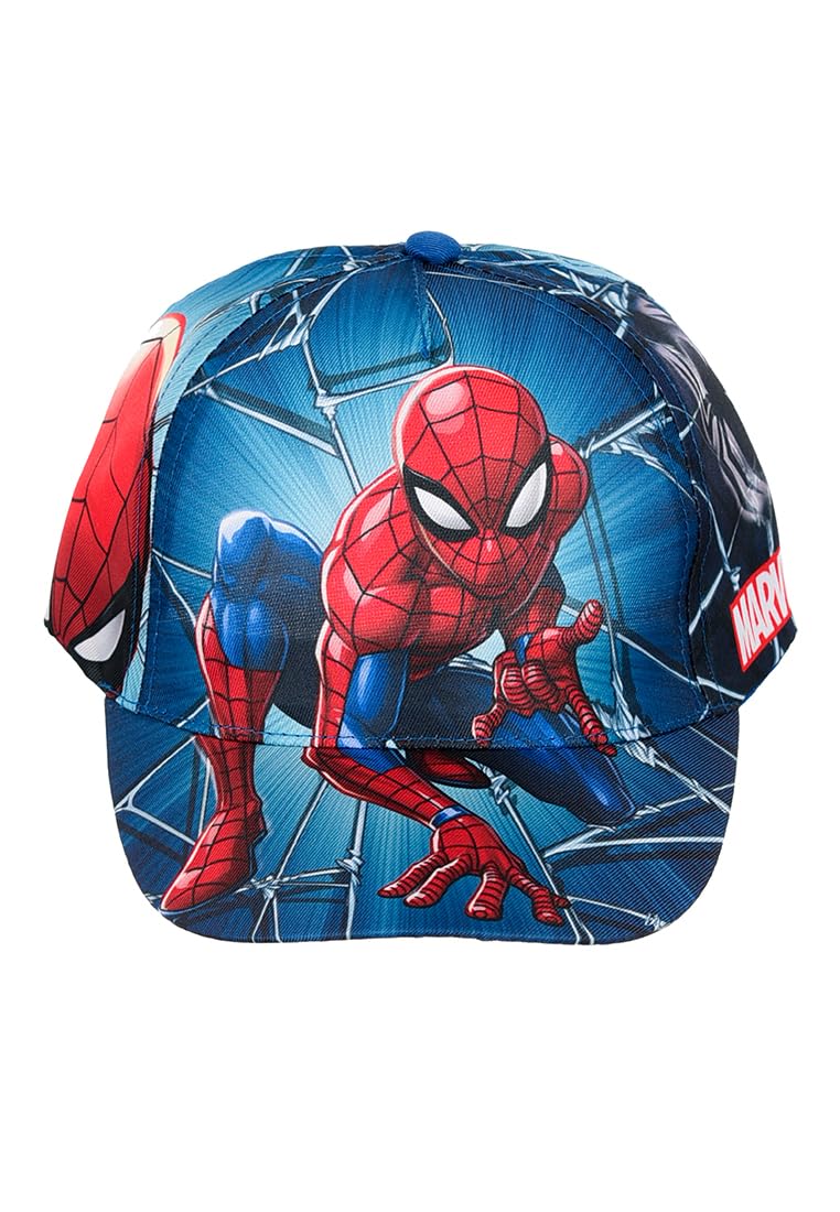 Marvel Cappello da Baseball Spiderman Blu Stampa all-Over per Bambini e Ragazzi