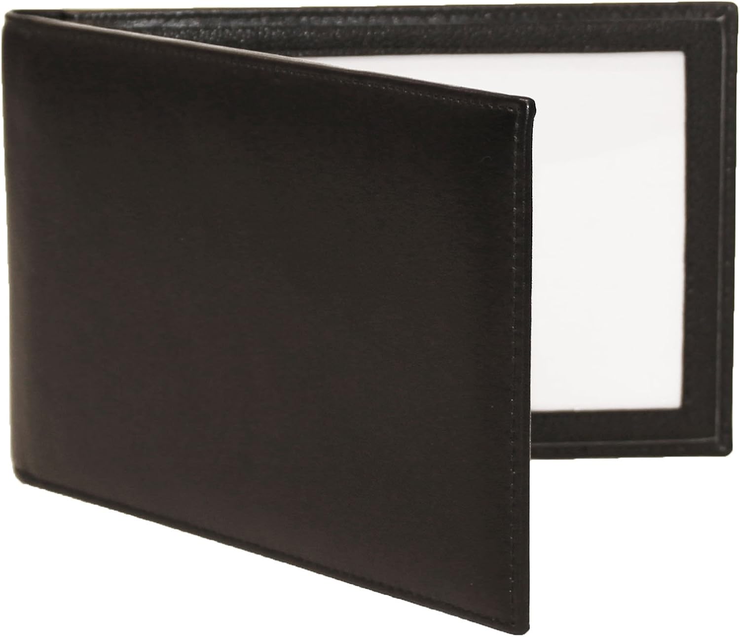 Double 5x7 Landscape Leather Picture Frame - Black
