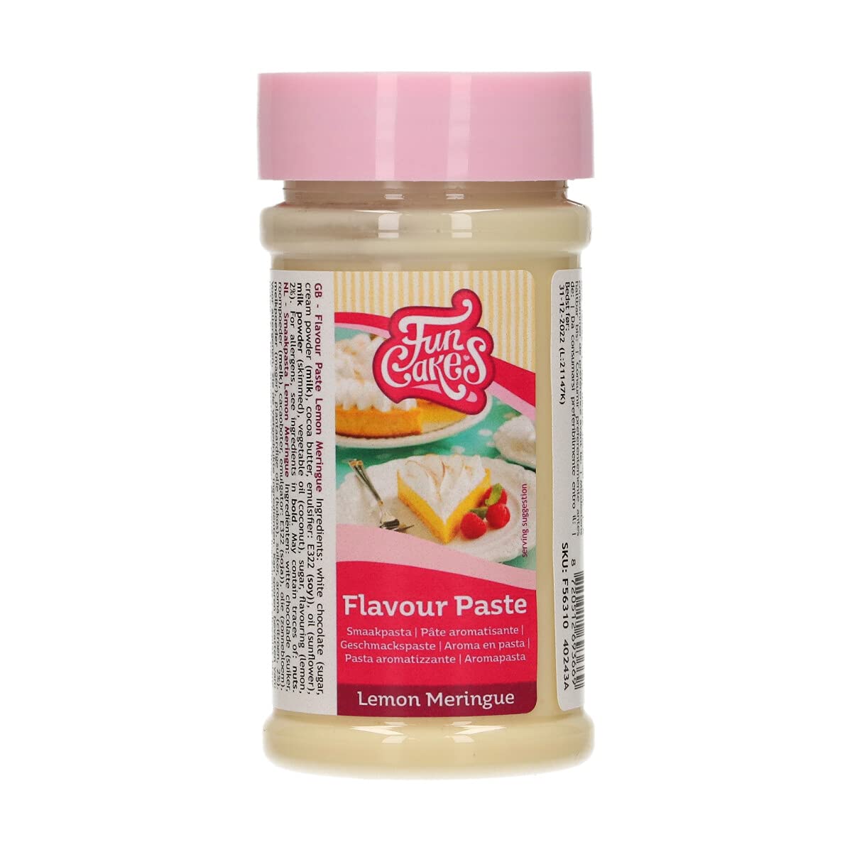 FunCakes Flavour Paste Lemon Meringue: Food flavourings, Great Taste, Perfect for Cake Decorating, Suitable for Batter and Fillings. 100 g.