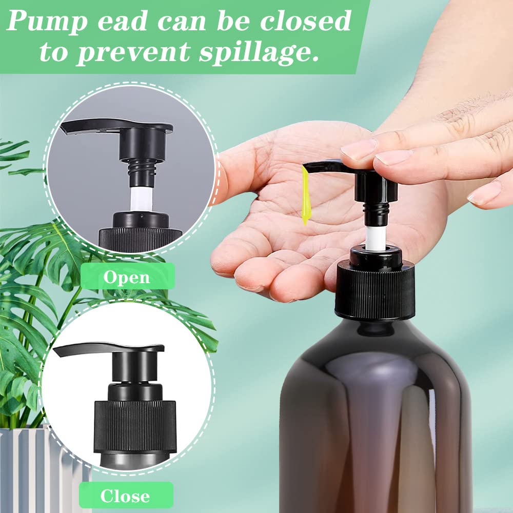 Set 4 Flaconi Dosatori Con Pompa 500ml - Per Shampoo, Sapone, Neri E Rotondi - Foto 8