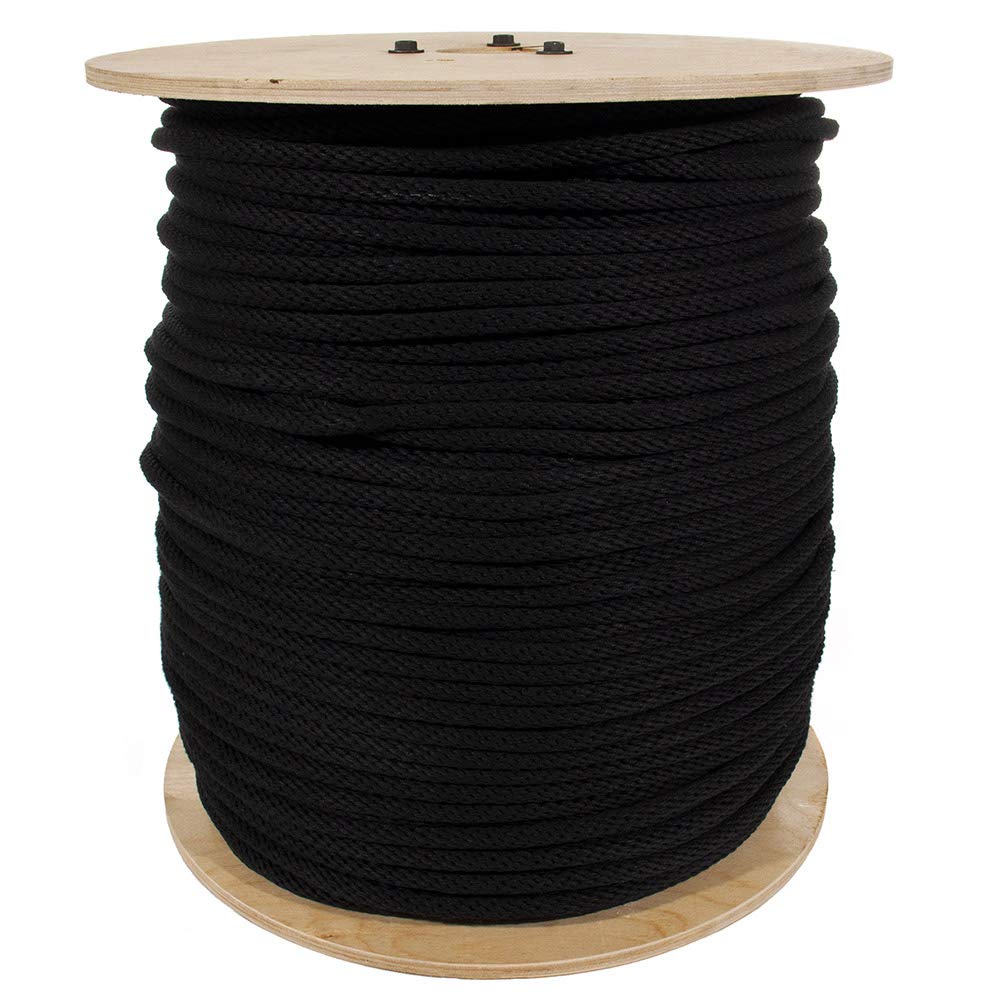 West Coast ParacordSolid Braid Cotton Sash Cord - Comes in 5/16-inch or 3/8-inch Diameter Cord and a Variety of Lengths - Black and Natural Color Available
