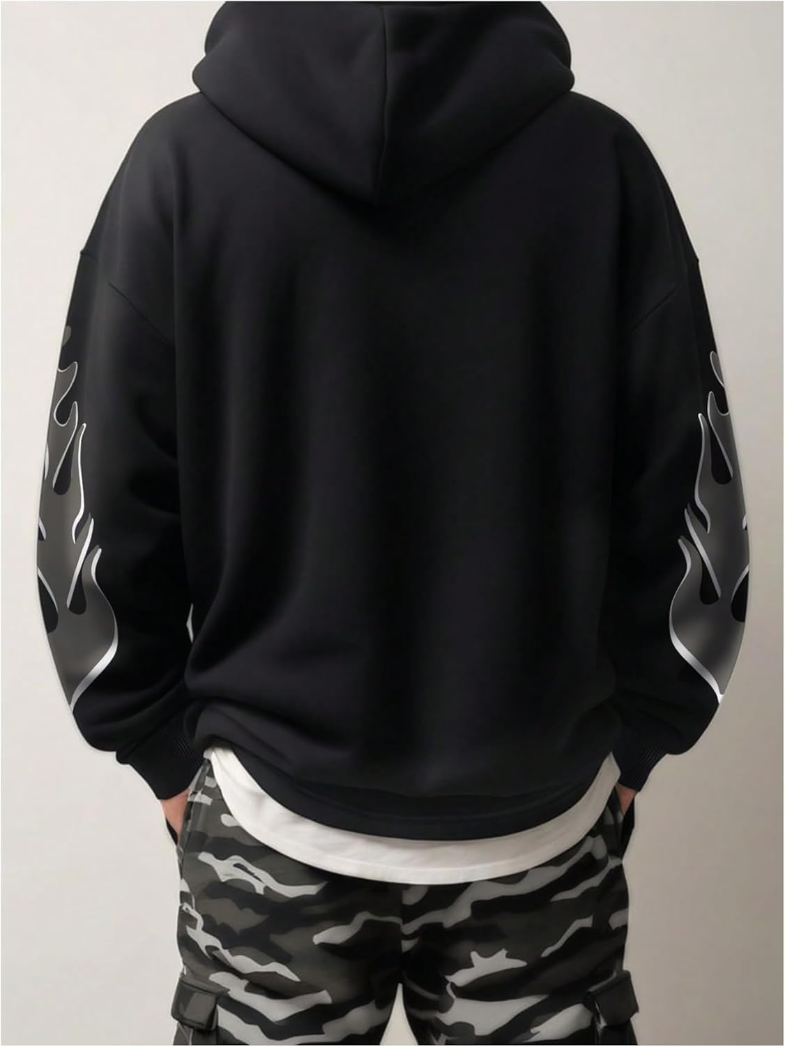 SHENHE Men's Y2k Graphic Print Aesthetic Streetwear Loose Long Sleeve Hoodie Pullover Sweatshirt - Image 2