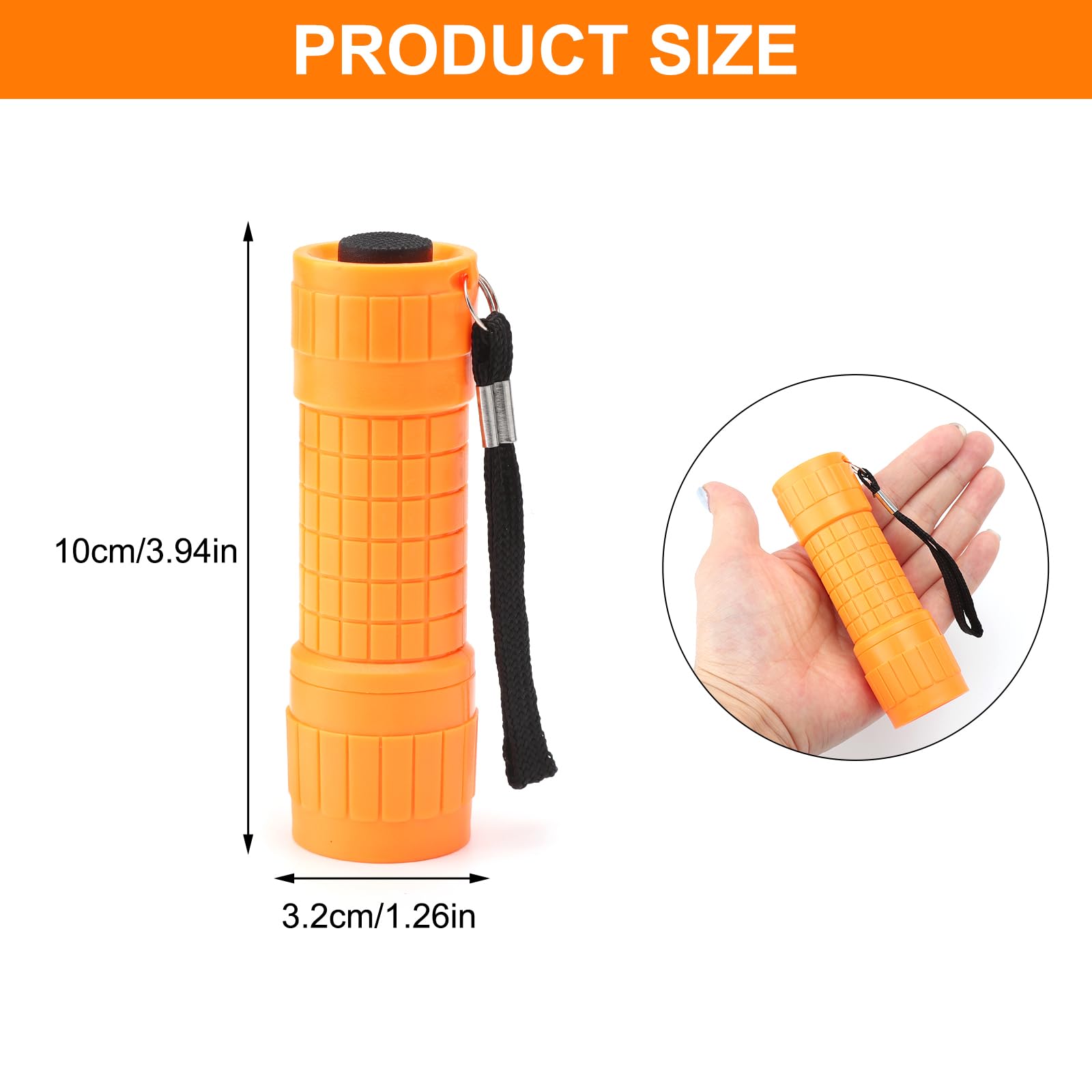 Joycabin Set 7 Mini Torce LED COB Per Bambini, Con Cordino E 21 Batterie AAA Incluse, Per Campeggio, Escursioni, Emergenze, Regalo Compleanno