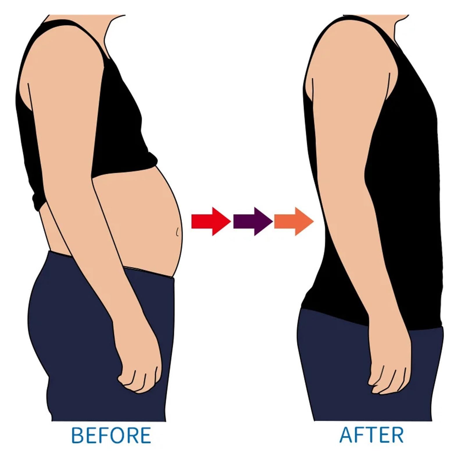 Faja Reductora de Abdomen para Hombre, Camiseta de compresión para el Pecho, Faja Moldeadora de Abdomen, Chaleco Adelgazante, corsé de Entrenamiento de Cintura para Hombre.