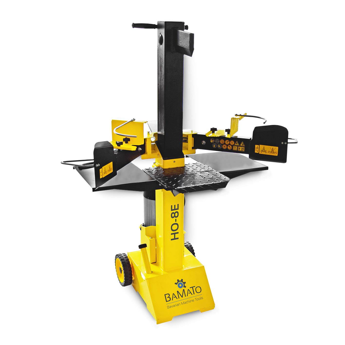 BAMATO Holzspalter HO-8E | Elektroantrieb 400 V | Spaltkraft 8 Tonnen | 485mm max. Spalthub | inkl. Phasenwender | max. Durchmesser 300mm | perfekt für Kurzholz