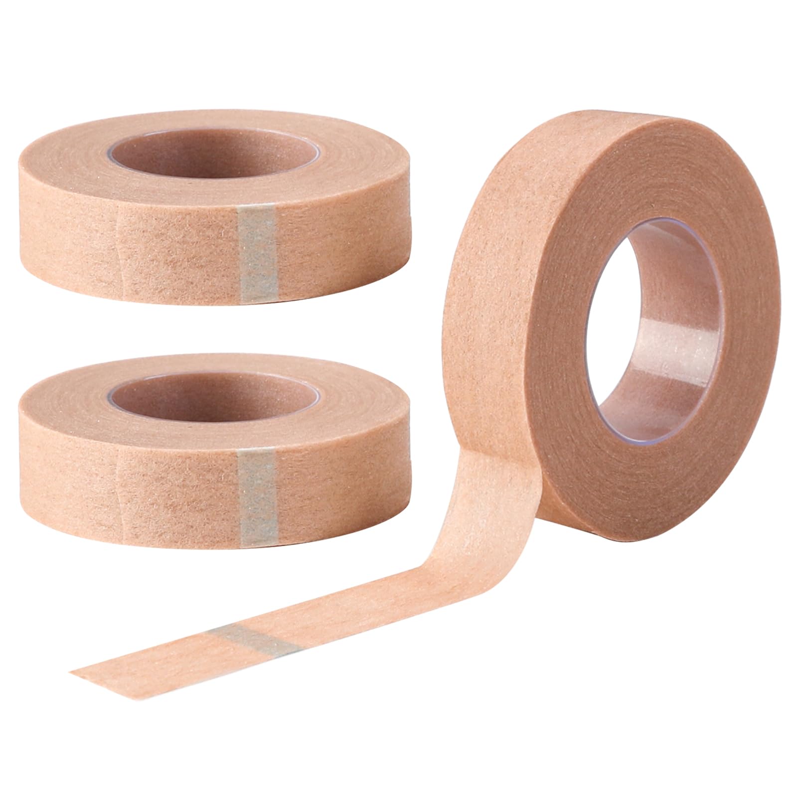 Micropore 3 Rolls Breathable Skin Tape, 0.5 Inch x 10 Yards - Hypoallergenic Tan Wound Dressing