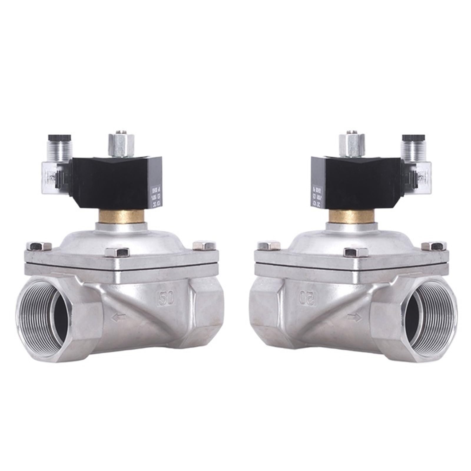 Zawór elektromagnetyczny ze stali nierdzewnej 1/2" 3/4" 1" 2" DN15 DN20 DN25(2", NBR-SEAL_220VAC_NO)